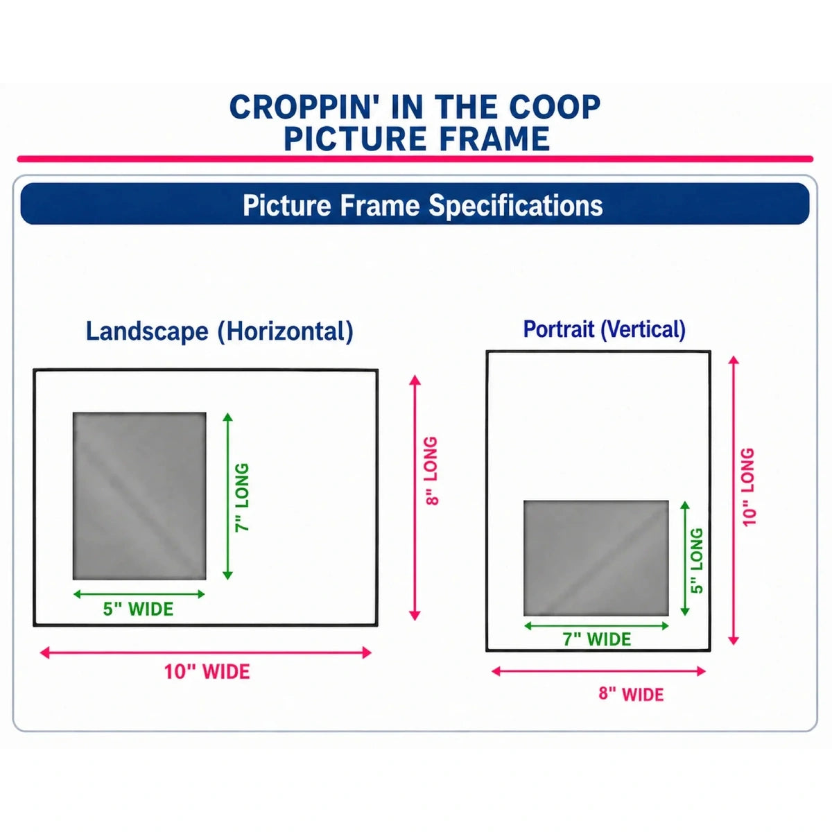 Croppin' in the Coop picture frame specifications