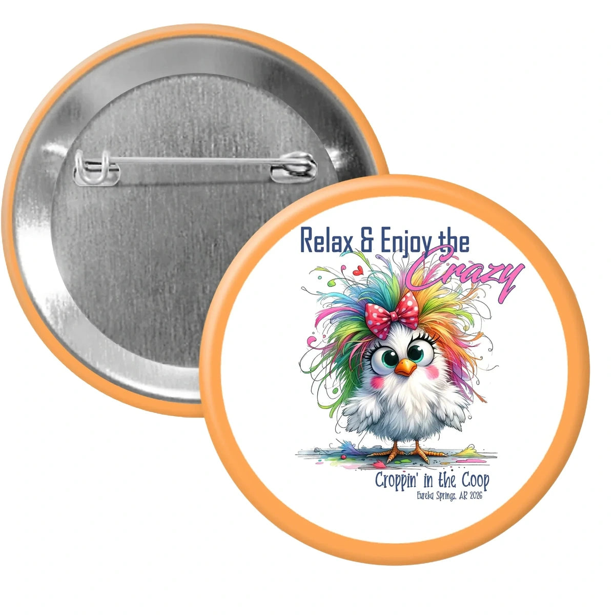 Croppin' in the Coop orange button