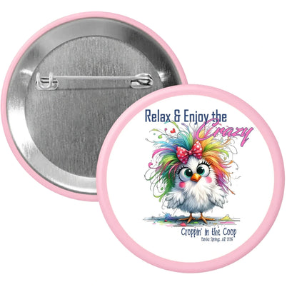 Croppin' in the Coop pink button