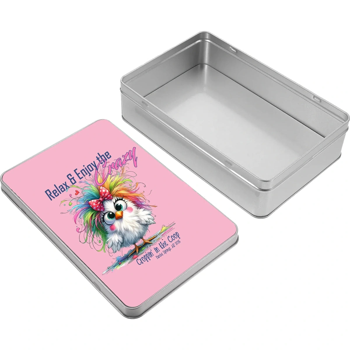 Croppin' in the Coop keepsake tin case
