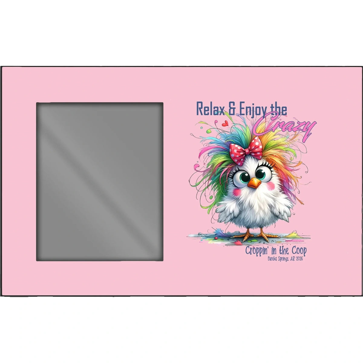 Pink horizontal Croppin' in the Coop picture frame