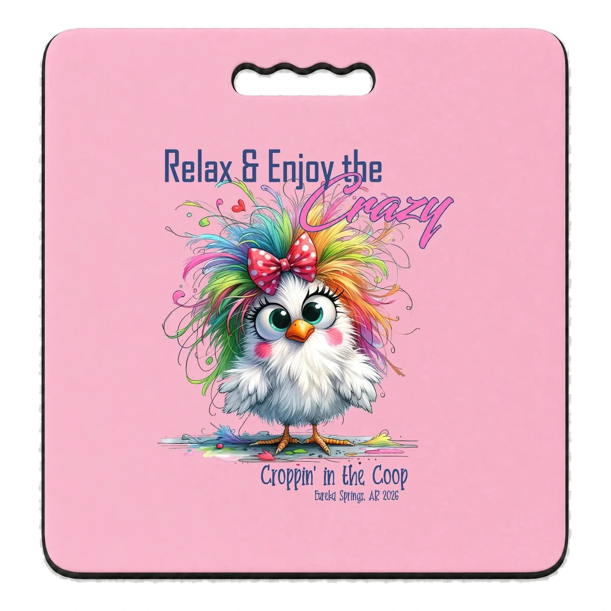 Pink Croppin' in the Coop seat cushion