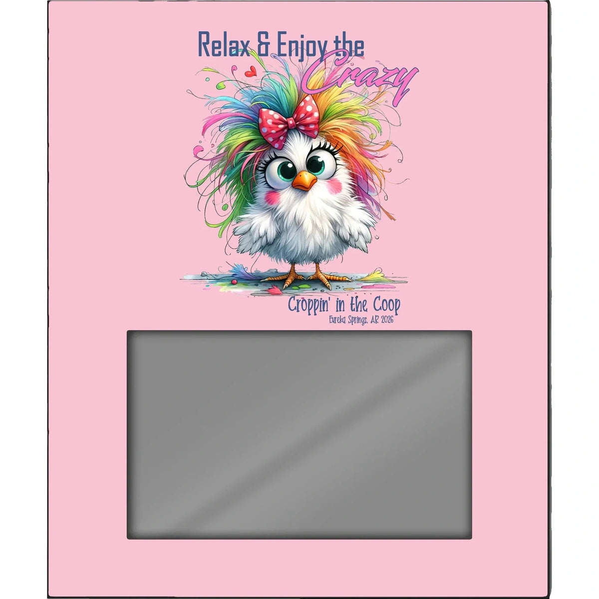 Pink vertical Croppin' in the Coop picture frame
